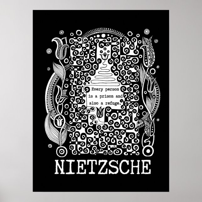 Fängel och REFUGE citat av Nietzsche Poster (Framsidan)