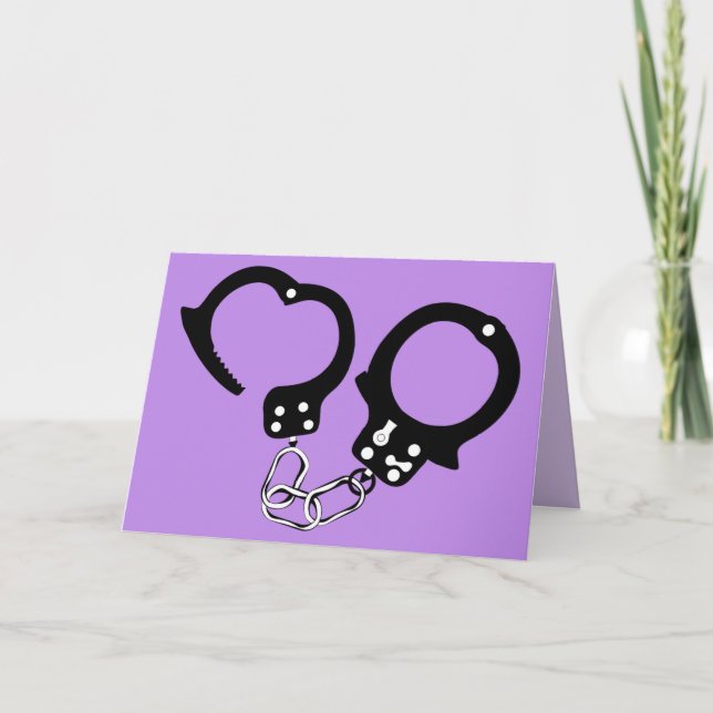 FÄNGELSE AV KÄRLEK HANDCUFFS GREETING CARDS KORT (Framsida)