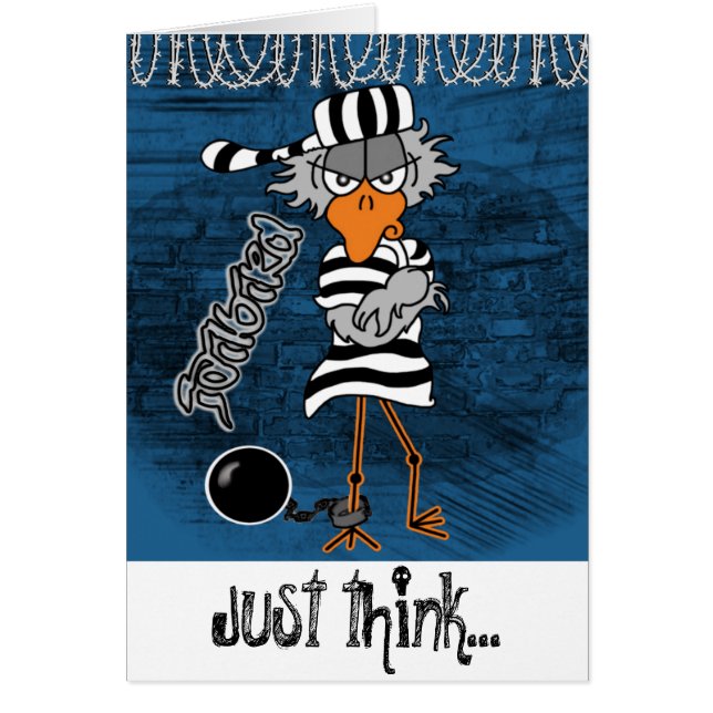 FängelseJailbird Hälsningskort (Framsidan)