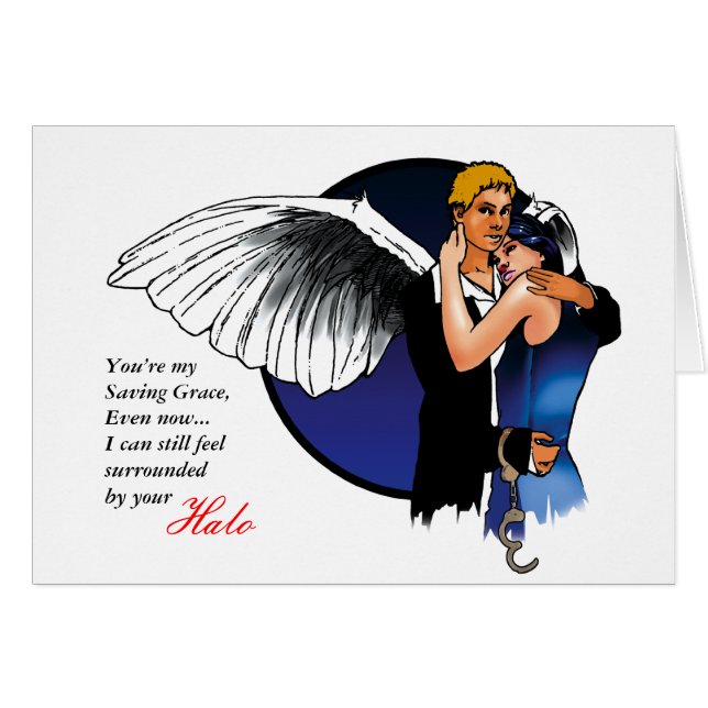 Fängelsekort - älska ängel hälsningskort (Framsidan Horizontal)