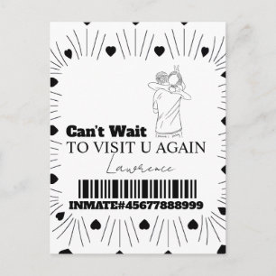 Fängelsekort för långdistanspar i kärlek vykort