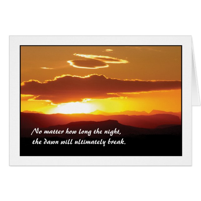 Fängelsekort - gryning ska avbrott hälsningskort (Framsidan Horizontal)