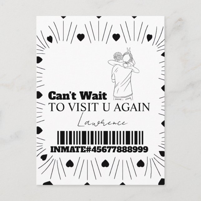 Fängelsekort Långdistansbesök Par Vykort (Framsida)