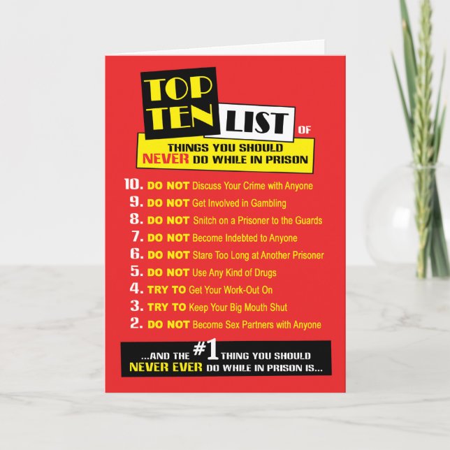 Fängelsekort - överträffa tio kort (Framsida)
