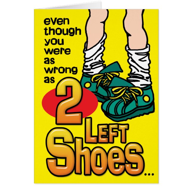 Fängelsekort - vänstersida 2 skor hälsningskort (Framsidan)