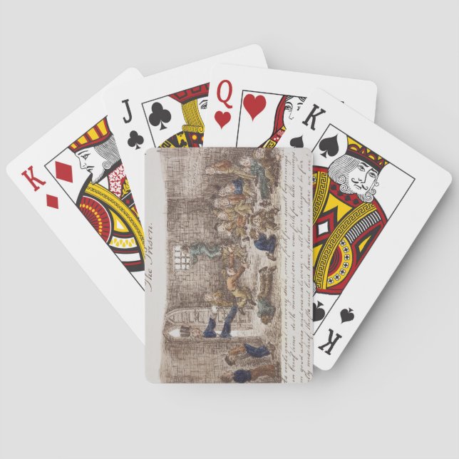Fängelset, 1858 (färgad gravyr) spel kort (Baksidan)