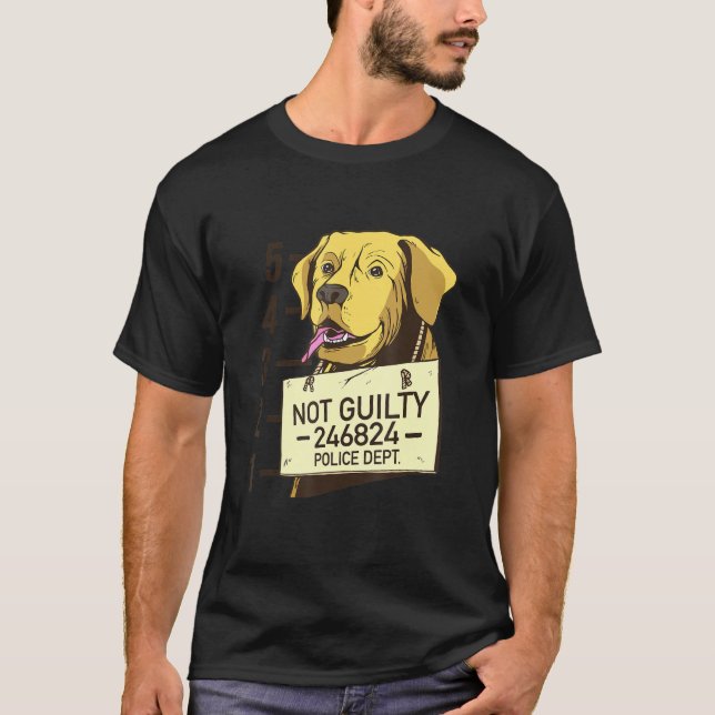 Fängelset Labrador Mugshot säger att han inte är s T Shirt (Framsida)