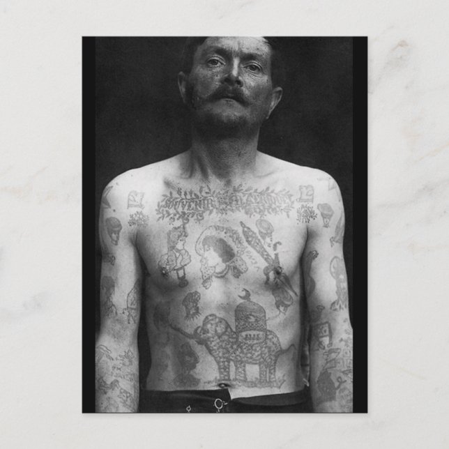 Fängelsetatueringar Vykort (Framsida)