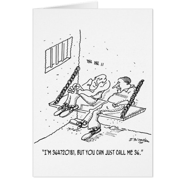 Fängelsetecknad 3826 hälsningskort (Framsidan)