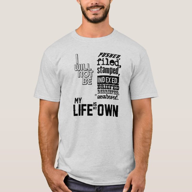 Fånget - mitt liv är mitt eget t-shirt (Framsida)