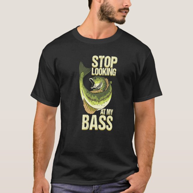 Fångfiskestopp Tittar vid min bussfiskare T Shirt (Framsida)