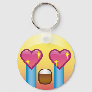 Fangirl Excting Gråtande Kärlek Lycklig Emoji Keyc Nyckelring