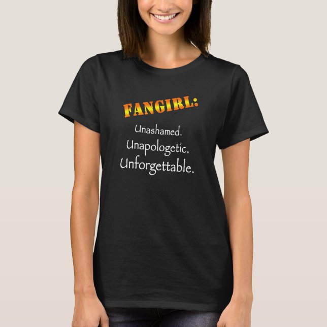 Fangirl: Oblygt (mörk) Tee Shirt (Framsida)