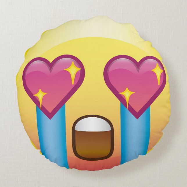 Fangirl synar galen hjärta gnistraEmoji porto Rund Kudde (Baksidan)