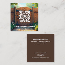 Fängningsstängsel som Bygger QR Fyrkantigt Visitkort