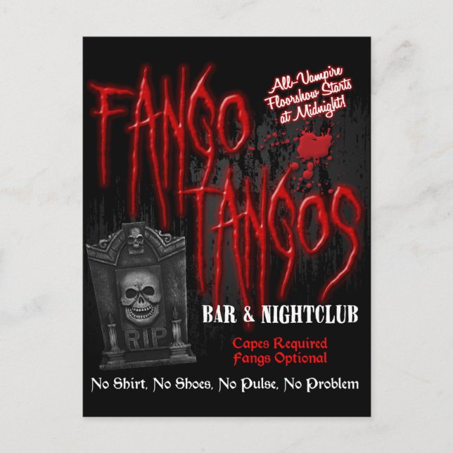 Fango Tangos Vampire Nightklubb Vykort (Framsida)