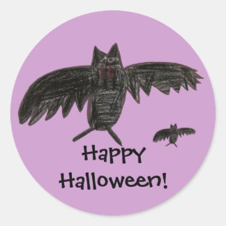 Fangs. Halloween STicker Runt Klistermärke