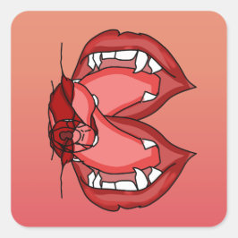 Fangs oblezed: A Vampire's Fierce Expression Fyrkantigt Klistermärke