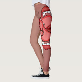 Fangs oblezed: A Vampire's Fierce Expression Leggings