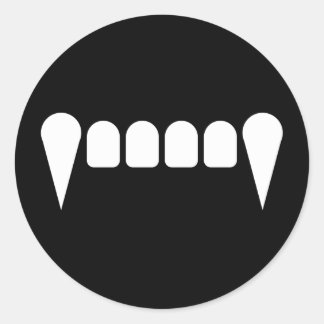 Fangs Sticker Runt Klistermärke