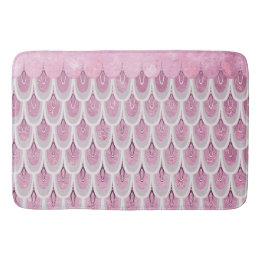 Fångskalor i Shiny Rosa Glitter Sjöjungfru  Badrumsmatta