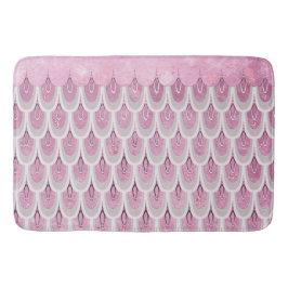 Fångskalor i Shiny Rosa Glitter Sjöjungfru  Badrumsmatta