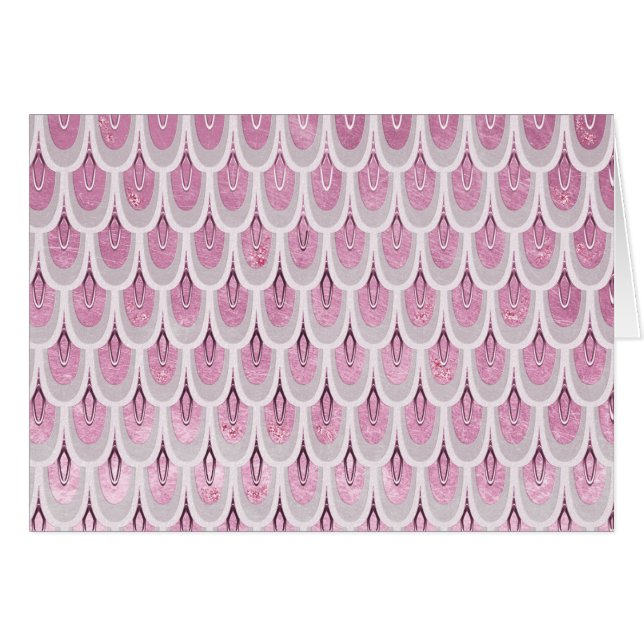 Fångskalor i Shiny Rosa Glitter Sjöjungfru  Hälsningskort (Framsidan Horizontal)