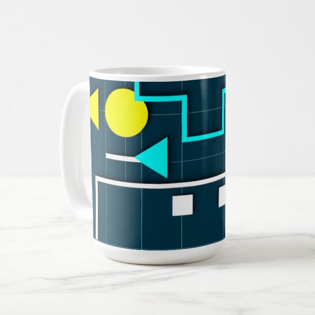 Fängslande Abstrakt Geometrisk Kaffemugg (Framsida vänster)