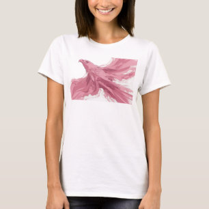 Fängslande abstrakt grafisk design med rosa örn t shirt