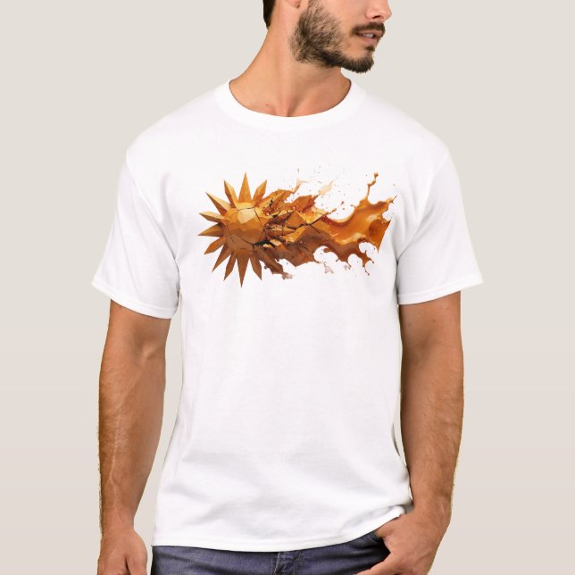 Fängslande ABSTRAKT SOL Kreativ tryck T Shirt (Framsida)