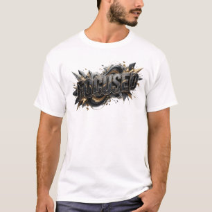 Fängslande färgrik FOKUSERAD textdesign T Shirt