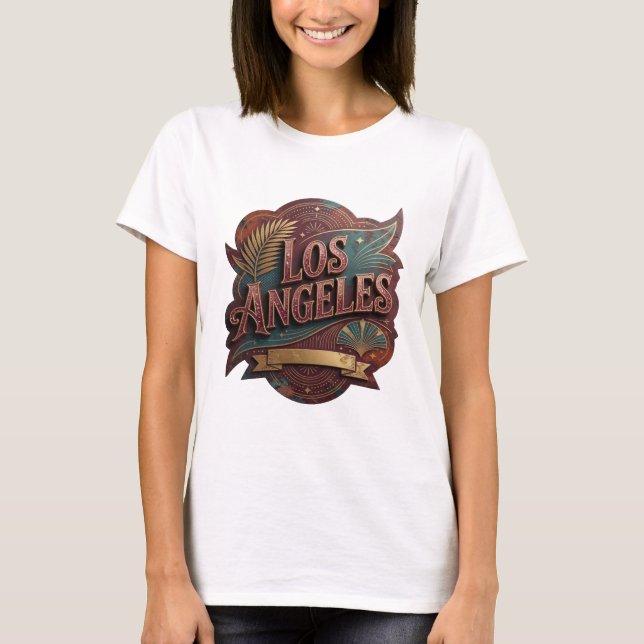 Fängslande Gold LOS ANGELES Slogan Tröja (Framsida)