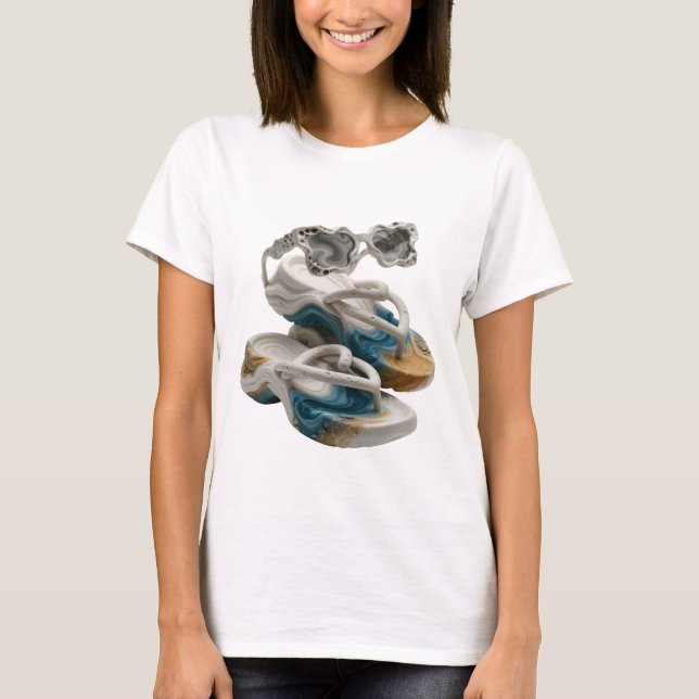 Fängslande grå ABSTRAKT KONST Design T Shirt (Framsida)