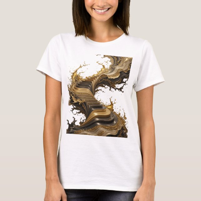 Fängslande gul ABSTRAKT KONST Statement T-shirt (Framsida)
