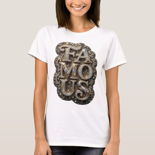 Fängslande gul BERÖMD slogan design T Shirt (Framsida)