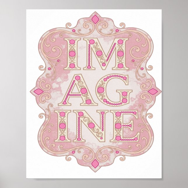 Fängslande guld IM AGINE anpassad design Poster (Framsidan)