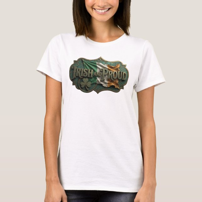 Fängslande guld IRISK OCH STOLT T-Shirt Design (Framsida)