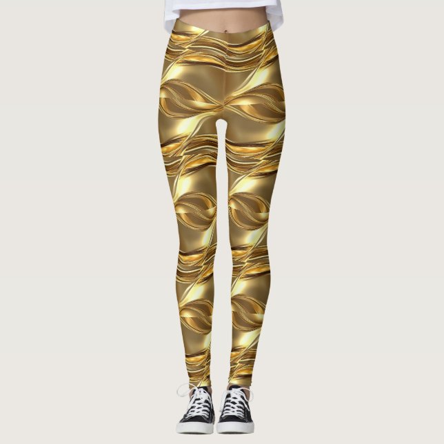Fängslande guldmönster leggings (Framsida)