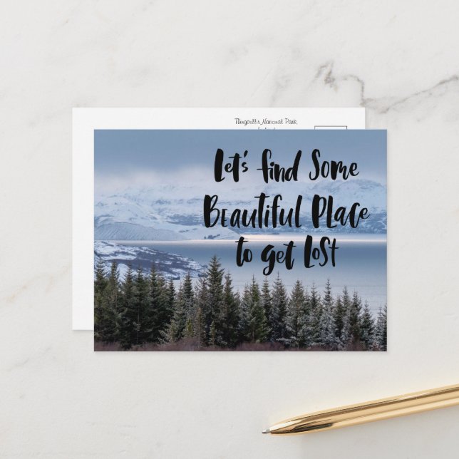 Fängslande isländsk skönhet vykort (Fram/Back In Situ)