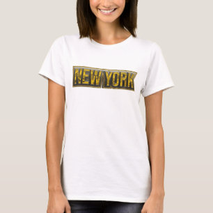 Fängslande Orange NEW YORK Bärbar Konst T Shirt