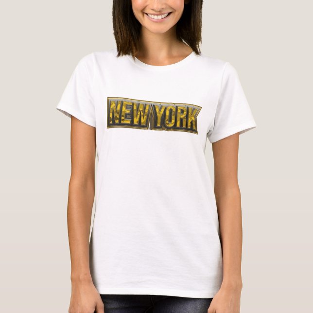 Fängslande Orange NEW YORK Bärbar Konst T Shirt (Framsida)