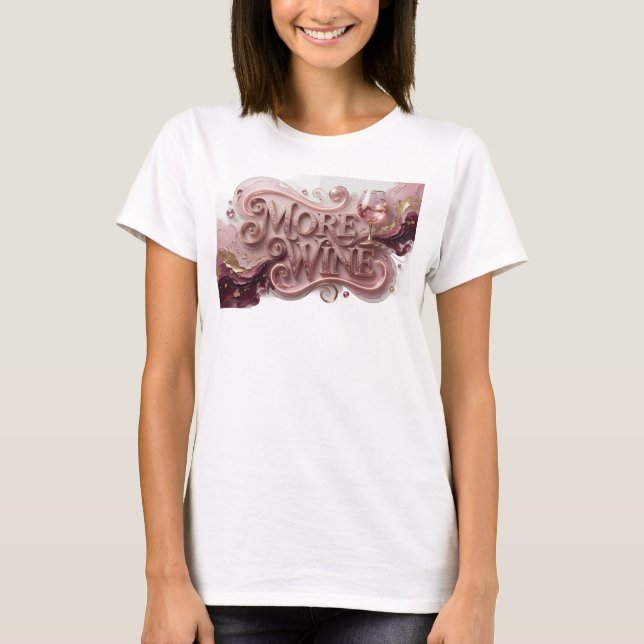 Fängslande röd MORE WINE slogan T-shirt (Framsida)