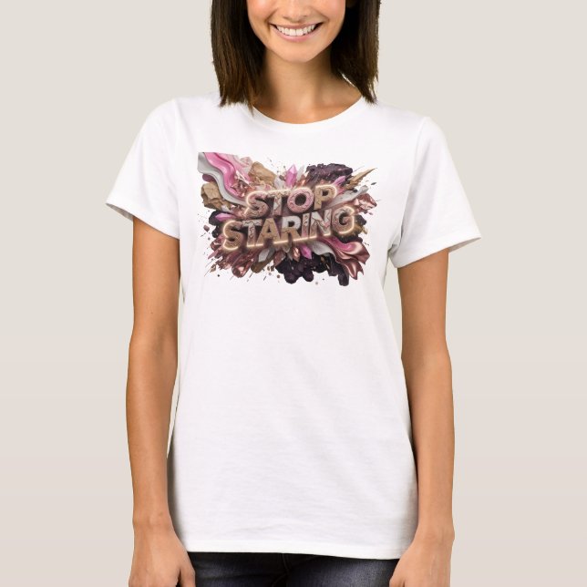 Fängslande röd STOPPA GAPANDE Statement T-shirt (Framsida)