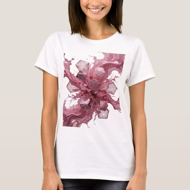 Fängslande Rosa KRISTALL FUSION Citat T-shirt (Framsida)