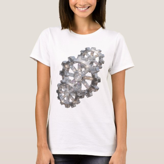 Fängslande silver ABSTRAKT KONST Modeutskrift T Shirt (Framsida)