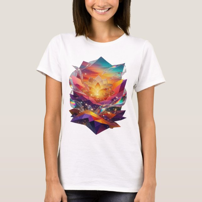 Fängslande Silver ABSTRAKT KONST Statement T-shirt (Framsida)