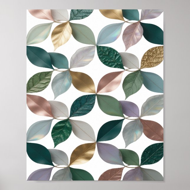Fängslande silver BLAD Statement Design Poster (Framsidan)