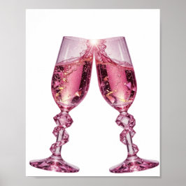 Fängslande Silver CHAMPAGNEGLASAR Poster