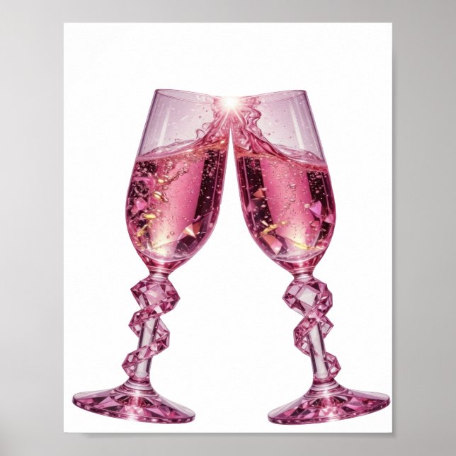 Fängslande Silver CHAMPAGNEGLASAR Poster (Framsidan)