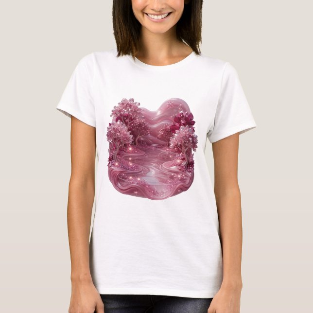 Fängslande Silver FANTASY LANDSCAPE Skräddarsydd T Shirt (Framsida)